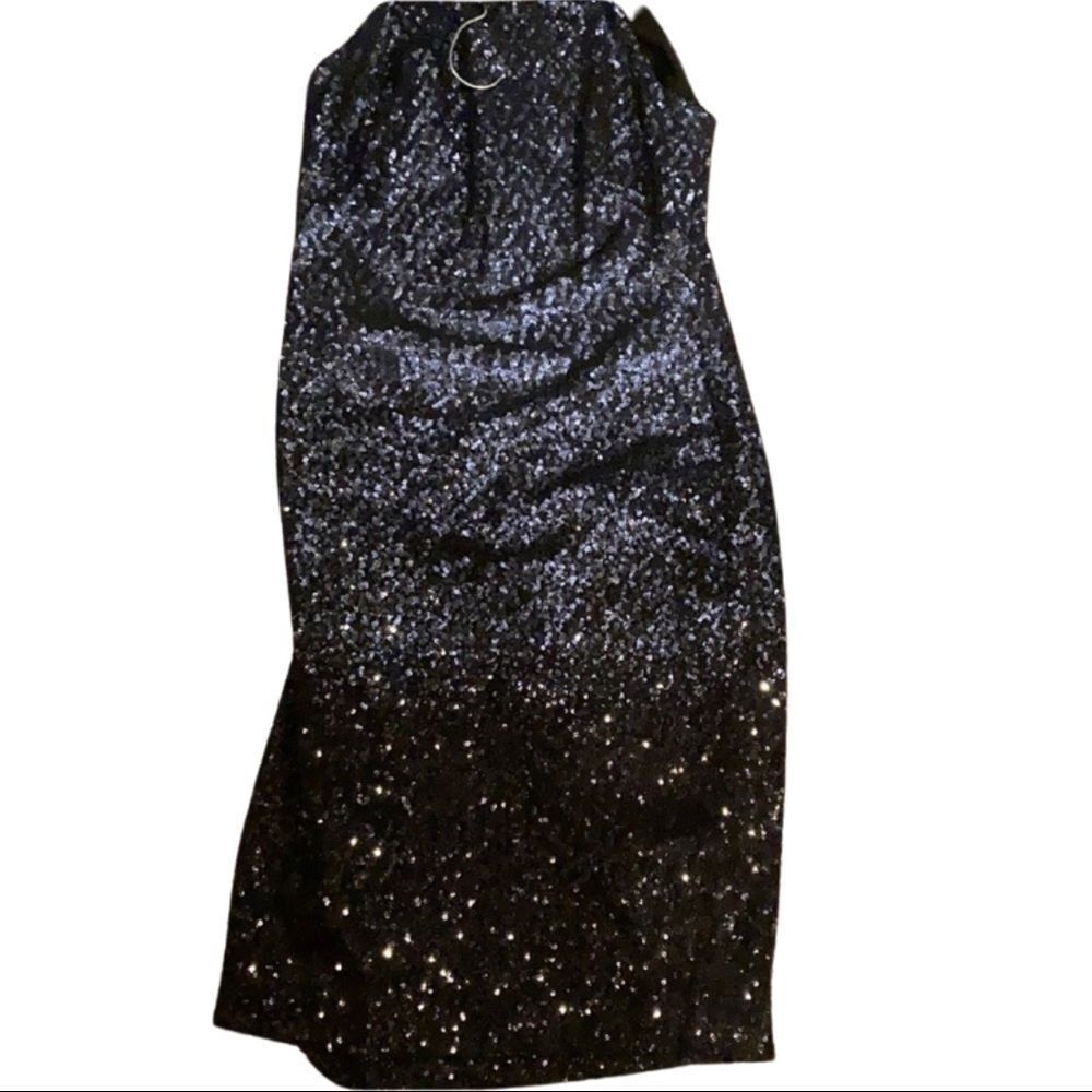 Ralph Lauren Ombré Sequin Blue Sleeveless Gown - Picture 6 of 6